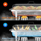 Chafing Dishes for Buffet 2 Pack 8QT Buffet Servers and Warmers, alternate view 3
