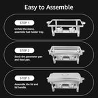 Chafing Dishes for Buffet 2 Pack 8QT Buffet Servers and Warmers, alternate view 6