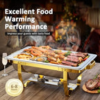 Chafing Dishes for Buffet, 2 Pack 9QT [Elegant Gold and Silver Colors] Stainless Steel Chafing Dish Buffet Set, alternate