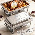 Chafing Dishes for Buffet, 2 Pack 9QT Stainless Steel Rectangular Buffet Servers and Warmers, Buffet Warmer Set