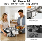Chafing Dishes for Buffet 2 Pack, Round Stainless Steel Chafing Dish Set, alternate view 2