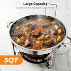 Chafing Dishes for Buffet 2 Pack, Round Stainless Steel Chafing Dish Set, alternate view 5
