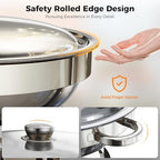 Chafing Dishes for Buffet 2 Pack, Round Stainless Steel Chafing Dish Set, alternate view 6