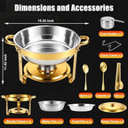 Chafing Dishes for Buffet 2Pack 4.5QT Round Stainless Steel Chafing Dish Set for Home Parties Catering Events, alternate view