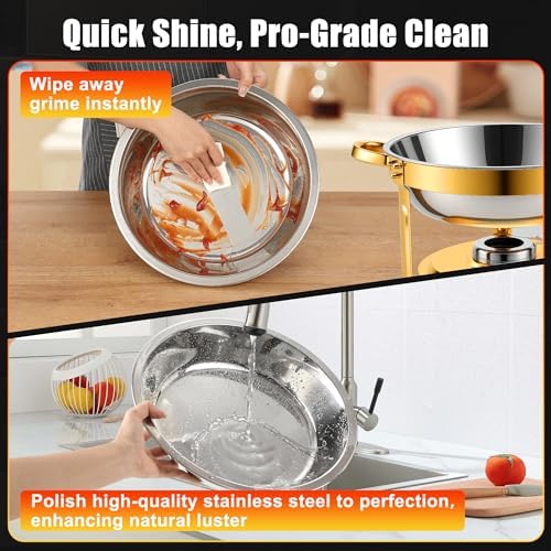 Chafing Dishes for Buffet 2Pack 4.5QT Round Stainless Steel Chafing Dish Set for Home Parties Catering Events, alternate view