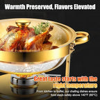 Chafing Dishes for Buffet 2Pack 6QT Round Stainless Steel Chafing Dish Set for Home Parties Catering Events, alternate view 2