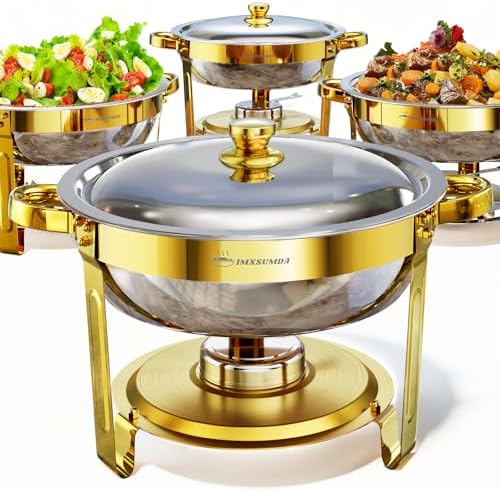 Chafing Dishes for Buffet, 4 Pack 5QT Buffet Servers and Warmers