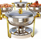 Chafing Dishes for Buffet 4 Pack,5QT Round Chafing Dish Buffet Set