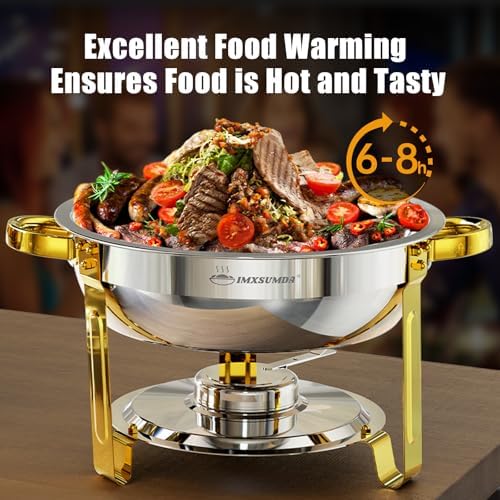 Chafing Dishes for Buffet 4 Pack,5QT Round Chafing Dish Buffet Set, alternate view 3