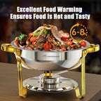 Chafing Dishes for Buffet 4 Pack,5QT Round Chafing Dish Buffet Set, alternate view 3