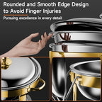 Chafing Dishes for Buffet, 4 Pack 5QT Round Stainless Steel Chafing Dish Set for Home Parties, Christmas, alternate view 6