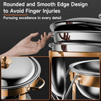 Chafing Dishes for Buffet, 4 Pack 5QT Round Stainless Steel Chafing Dish Set for Home Parties, Christmas, alternate view 5