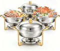 Chafing Dishes for Buffet 4 Pack, 6QT Gold Food Warmers for Parties Buffet Servers, Warming Trays for Wedding