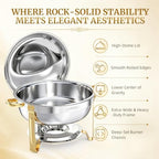 Chafing Dishes for Buffet 4 Pack, 6QT Gold Food Warmers for Parties Buffet Servers, Warming Trays for Wedding, alternate view