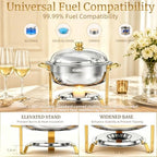 Chafing Dishes for Buffet 4 Pack, 6QT Gold Food Warmers for Parties Buffet Servers, Warming Trays for Wedding, alternate view
