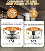 Chafing Dishes for Buffet 4 Pack, 6QT Round Chafing Dish Buffet Set Stainless Steel Buffet Food Warmers Set for, alternate