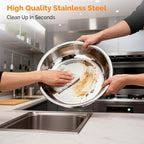 Chafing Dishes for Buffet 4 Pack, 6QT Round Chafing Dish Buffet Set with Glass Lid & Lid Holder, Stainless Steel, alternate