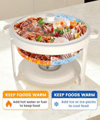 Chafing Dishes for Buffet, 4 Pack 6QT White Chafing Dish Buffet Set, Maifanite-Coated Stainless Steel Chafer Set, alternate