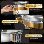 Chafing Dishes for Buffet 4 Pack, 7QT Food Warmers for Party with Glass Lid in Gold, alternate view 5