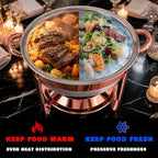 Chafing Dishes for Buffet, 4 Pack 7QT Round Rose Gold, Pre-Assembled Stands in Rose Gold, alternate view 5