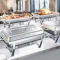Chafing Dishes for Buffet 4 Pack 8QT Food Warmers for Parties in Silver 4 Pack