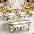 Chafing Dishes for Buffet 4 Pack 8QT Gold Buffet Warmers Sets