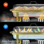Chafing Dishes for Buffet 4 Pack 8QT Gold Buffet Warmers Sets, alternate view 3