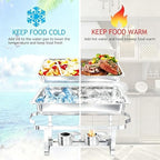 Chafing Dishes for Buffet, 4 Pack 9 Quart Stainless Steel Chafer Set in Sliver, alternate view 4