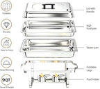 Chafing Dishes for Buffet, 4 Pack 9 Quart Stainless Steel Chafer Set in Sliver, alternate view 5