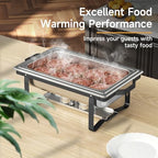 Chafing Dishes for Buffet 4 Pack, 9QT Chafing Dish High Grade Stainless Steel Chafer Complete Set, Steel Handle, alternate