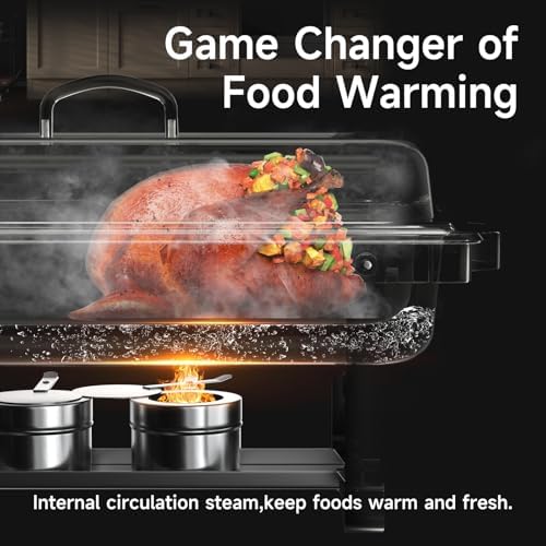 Chafing Dishes for Buffet 4 Pack, 9QT Chafing Dish High Grade Stainless Steel Chafer Complete Set, Steel Handle, alternate