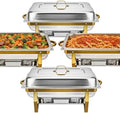 Chafing Dishes for Buffet 4 Pack 9QT Gold