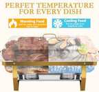 Chafing Dishes for Buffet 4 Pack 9QT Gold, alternate view 3