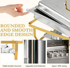 Chafing Dishes for Buffet 4 Pack 9QT Gold, alternate view 4