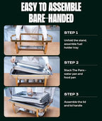 Chafing Dishes for Buffet 4 Pack, 9QT [No Fingers Cut] Roll Edge Designed Chafing Dish Buffet Set [Mirror-Like, alternate