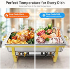 Chafing Dishes for Buffet 4 Pack, High Grade Chafing Dish Buffet Set in Gold-silver 4 Pack, alternate view 5