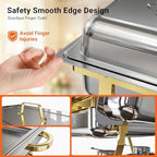 Chafing Dishes for Buffet 4 Pack, High Grade Chafing Dish Buffet Set in Gold-silver 4 Pack, alternate view 6