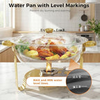 Chafing Dishes for Buffet 4 Pack, Round Stainless Steel Chafing Dish Set, alternate view 3