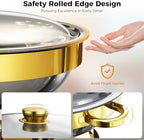 Chafing Dishes for Buffet 4 Pack, Round Stainless Steel Chafing Dish Set, alternate view 6