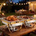 Chafing Dishes for Buffet 5 Pack 8QT Gold Buffet Warmers Sets, alternate view 2