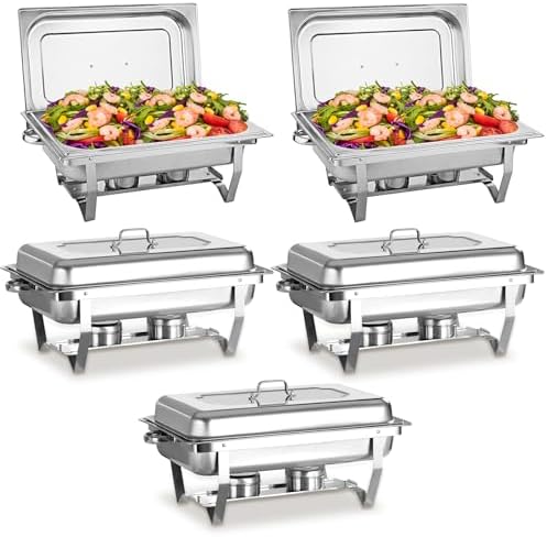 Chafing Dishes for Buffet 5 Pack, 9 QT Full Pan Stainless Steel