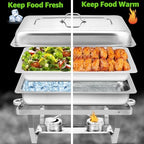 Chafing Dishes for Buffet 5 Pack, 9 QT Full Pan Stainless Steel, alternate view 3