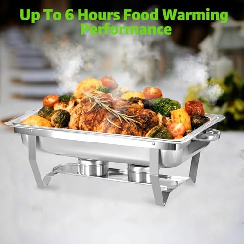 Chafing Dishes for Buffet 5 Pack, 9 QT Full Pan Stainless Steel, alternate view 5