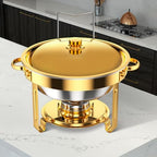 Chafing Dishes for Buffet 5 Qt Food Warmers 4 PACK (Gold) in Gold, alternate view 2