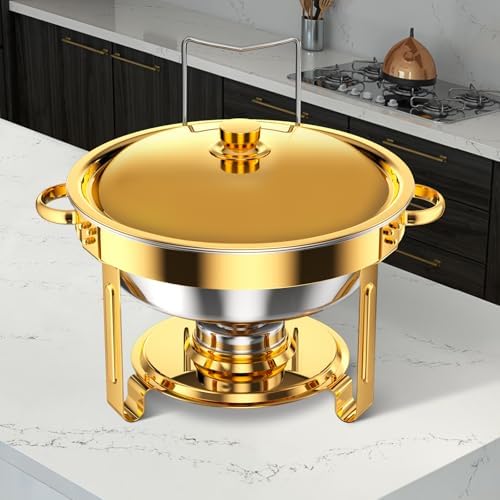 Chafing Dishes for Buffet 5 Qt Food Warmers 4 PACK (Gold) in Gold, alternate view 2