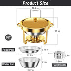 Chafing Dishes for Buffet 5 Qt Food Warmers 4 PACK (Gold) in Gold, alternate view 3