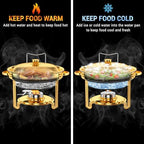Chafing Dishes for Buffet 5 Qt Food Warmers 4 PACK (Gold) in Gold, alternate view 5