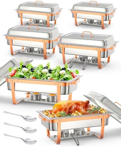 Chafing Dishes for Buffet 6 Pack, 8QT Food Warmers for Parties