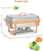 Chafing Dishes for Buffet 6 Pack, 8QT Food Warmers for Parties, alternate view 2