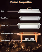 Chafing Dishes for Buffet 6 Pack, 8QT Food Warmers for Parties, alternate view 3